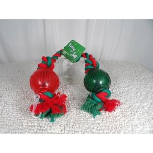 Time for Joy Christmas Squeakers Puppermint Candy Bites Rope Toy For Dogs